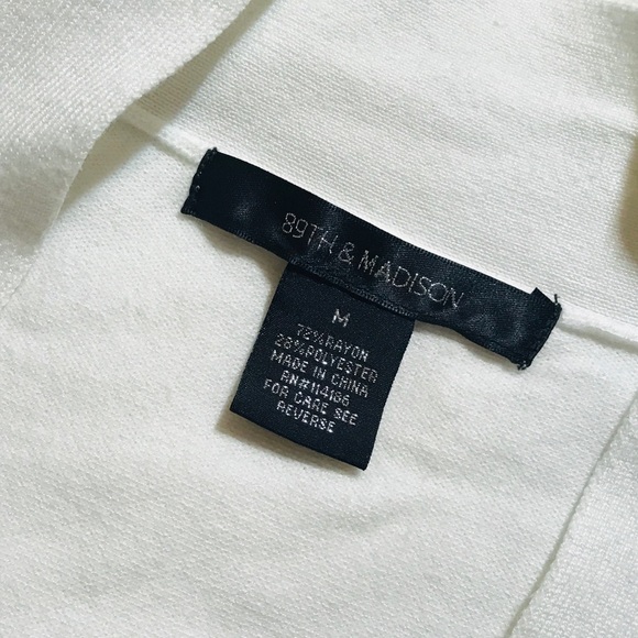 89th & Madison White Cardigan Size M - Picture 2 of 5